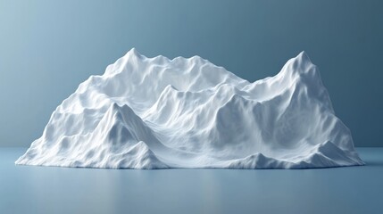 Obraz premium A mountain range is shown in white, with a blue background