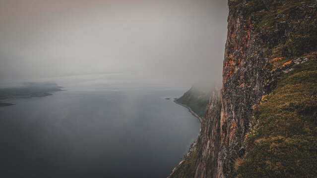 Hesten mountain side sea view, Senja Norway