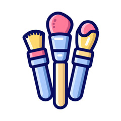 Colorful Makeup Brushes Illustration