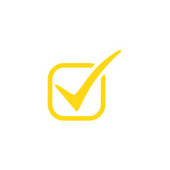 Yellow Check Mark Icon in Square PNG
