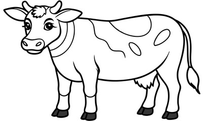 Vector Cow Line Art for Coloring Book