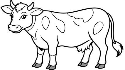 Vector Cow Line Art for Coloring Book