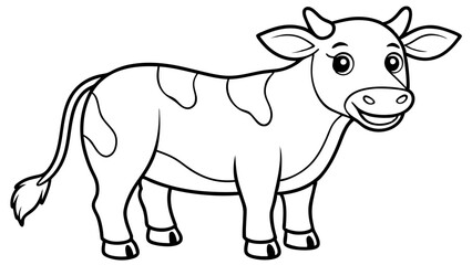 Vector Cow Line Art for Coloring Book