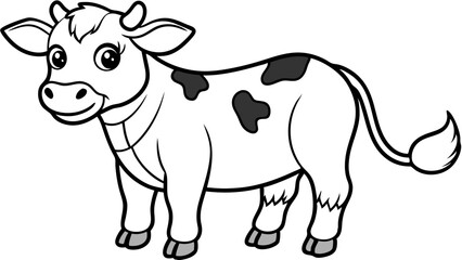 Vector Cow Line Art for Coloring Book