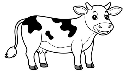 Vector Cow Line Art for Coloring Book