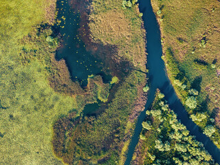 Summer drone footage showcasing the beautiful patterns and textures of the Skadarsko ecosystem
