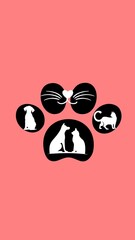 Silhouette of cat and dog