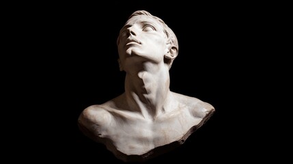 Obraz premium Isolated Male Gypsum Bust Statue with Dignity