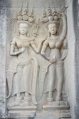 Fototapeta premium Beautiful Apsara in Angkor Wat, Siem reap, Cambodia.