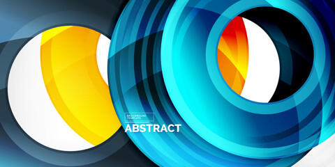 Obraz premium Circles, round elements, ring shapes premium background. Vector Illustration For Wallpaper, Banner, Background, Card, Book Illustration, landing page