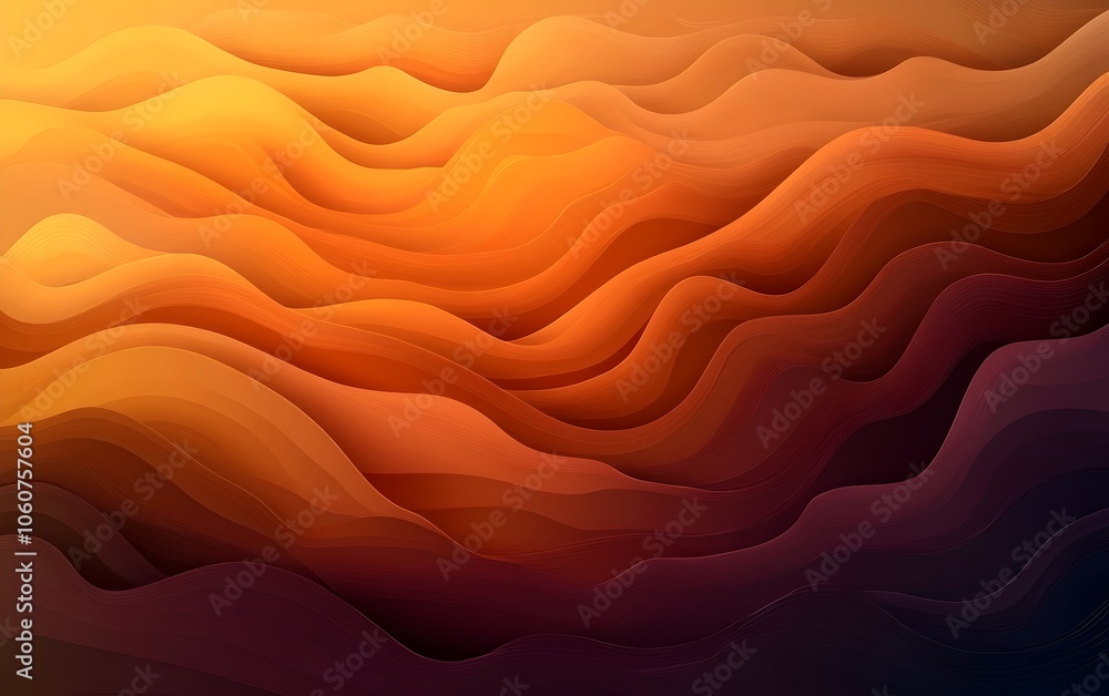 Aufkleber an abstract wave pattern featuring warm hues of orange and red, creating a dynamic flow of flowing l