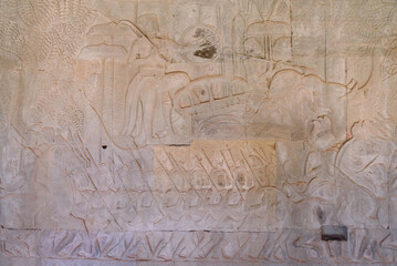 Commander riding an elephant in the procession of King Suryavarman II Angkor Wat, Siem Reap, Cambodia