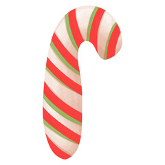 festive candy cane with red and green stripes, perfect for holidays