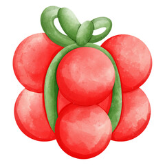 Festive red berries with green leaves, perfect for holiday decor