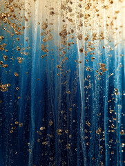 Golden Dust on Textured Blue Surface