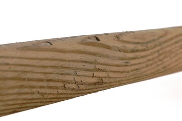 Wooden narrow board with visible texture on a white background.