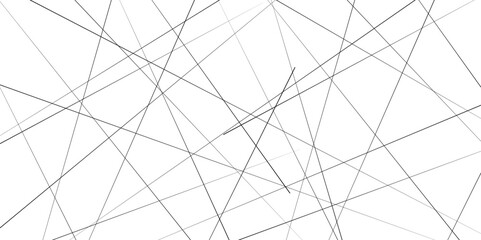 Random chaotic lines. Abstract geometric pattern. Outline monochrome texture. Luxury banner presentation white line background,