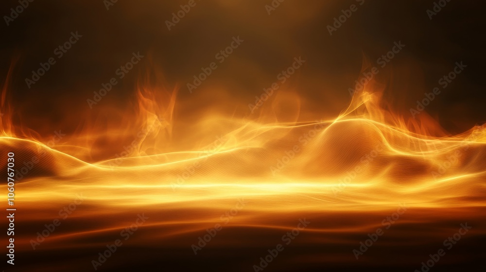 Poster a mesmerizing display of flames and glowing embers, creating a dynamic and warm atmosphere.