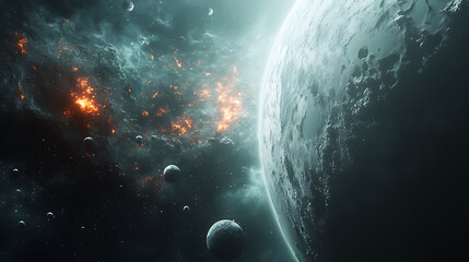 Fototapeta premium planet and galaxy