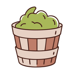 Wooden Bucket icon vector art design illustration isolated on a white background