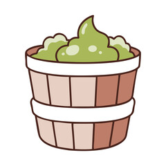 Wooden Bucket icon vector art design illustration isolated on a white background