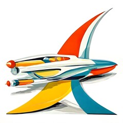concept painting design object on white background