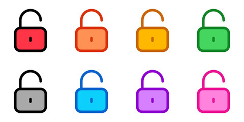 Editable vector unlock padlock password security icon. Part of a big icon set family. Perfect for web and app interfaces, presentations, infographics, etc