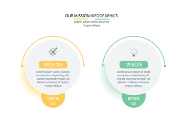 Mission, vision, values, graphic design template.eps 10 on white background, Can be used for presentation workflow layout, banner, process, diagram, flowchart, infographic, annual report.