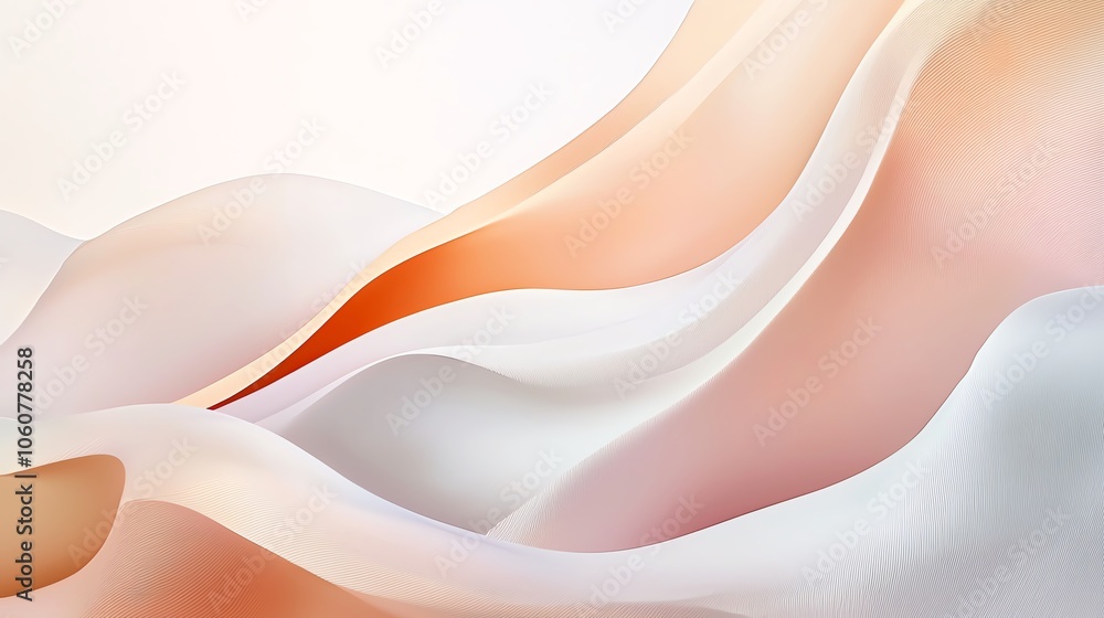 Aufkleber abstract wavy shapes in soft pastel colors create a serene and calming atmosphere, ideal for modern 