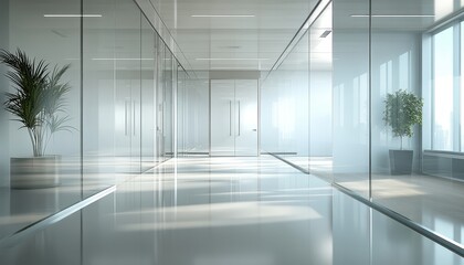 Fototapeta premium A tranquil green office space promoting well-being and innovation during daylight