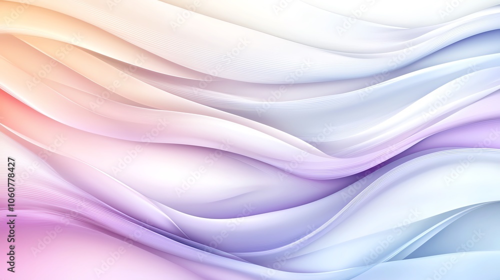 Poster Soft pastel waves create a calming and elegant background, perfect for various design projects and creative concepts.