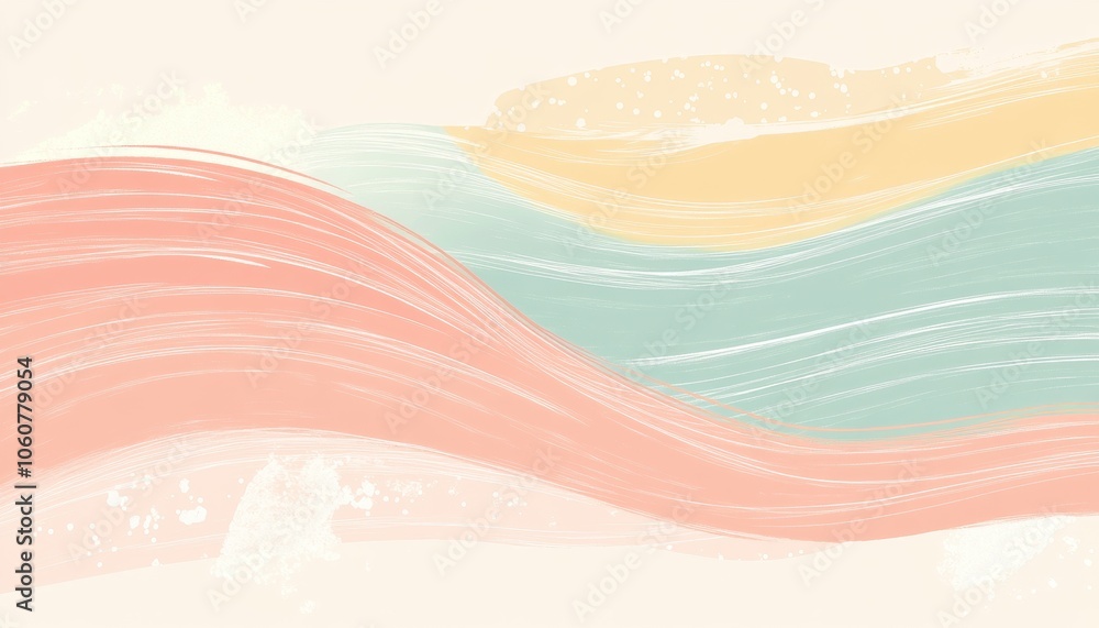 Poster soft pastel lines create an abstract wallpaper background for calm spaces
