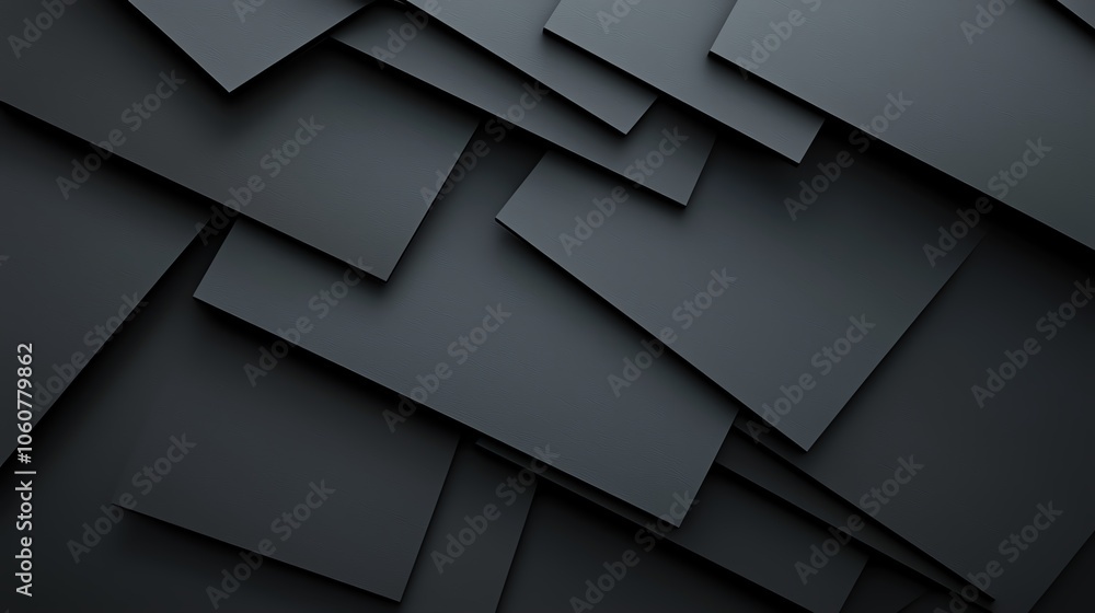 Aufkleber a modern, abstract background featuring overlapping black sheets in various sizes, perfect for desig