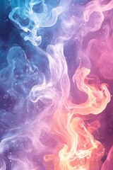 Ethereal smoke dances gracefully through the colorful spectrum creating a mesmerizing visual experience that captivates the imagination and evokes a sense of wonder in the viewer