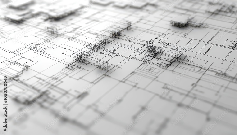 Poster complex interplay of light and shadow revealing chaotic patterns in a spatial layout