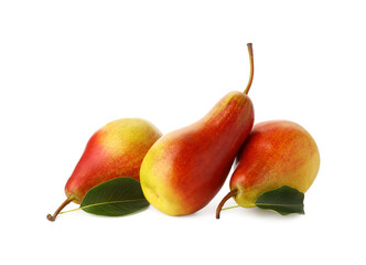 Fresh ripe juicy pears isolated on white