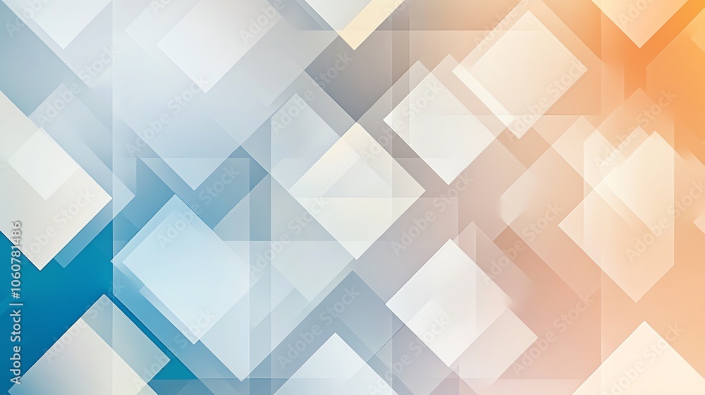 Poster a vibrant abstract background featuring layered geometric shapes in soft colors, perfect for modern 