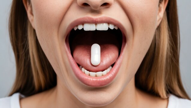 Woman Taking a Pill