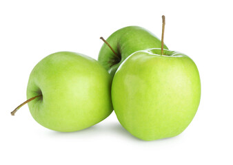 Two fresh green apples isolated on white