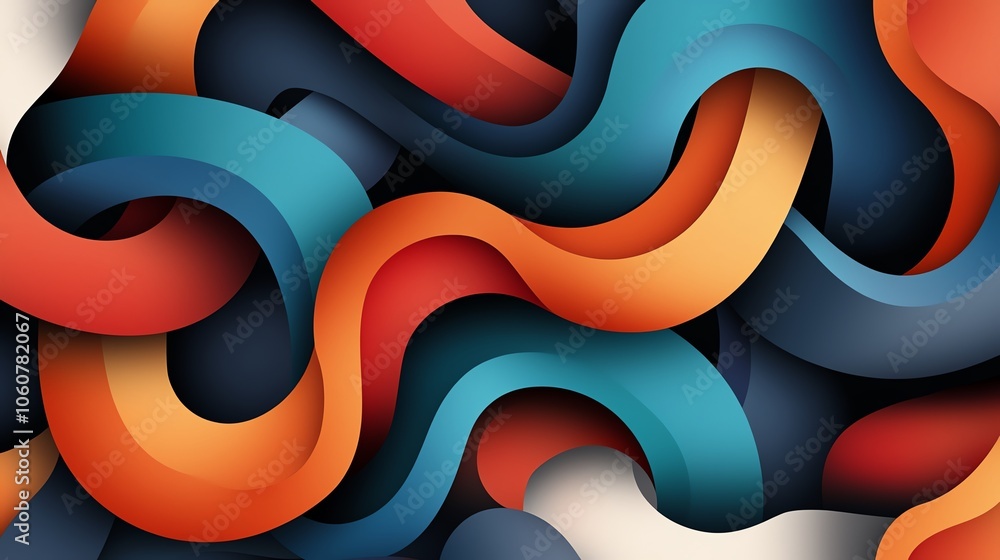 Aufkleber vibrant abstract background with colorful waves intertwining. perfect for modern design and creative