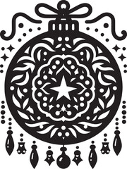 Christmas Decoration Element silhouette vector illustration isolated on a white background