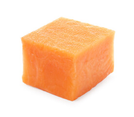 Piece of raw sweet potato isolated on white