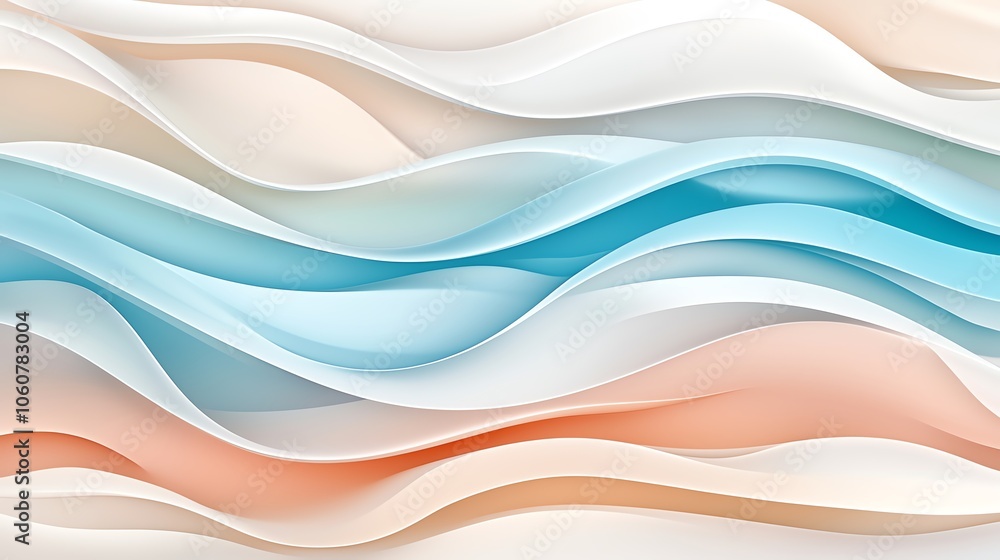 Poster a soft, flowing abstract background featuring gentle waves in pastel colors. ideal for creating calm