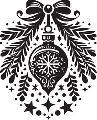 Christmas Decoration Element silhouette vector illustration isolated on a white background