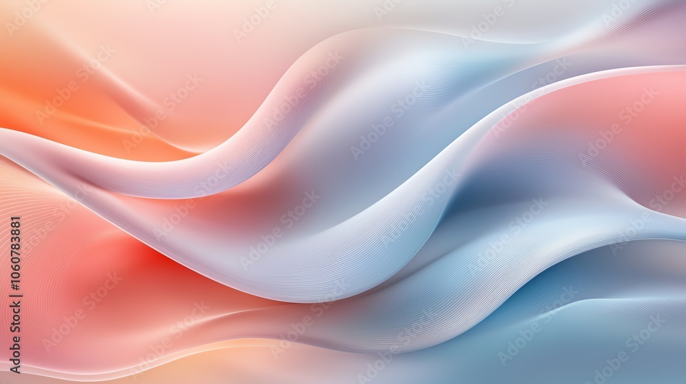 Poster soft waves of color create a serene and elegant abstract background, perfect for various creative pr