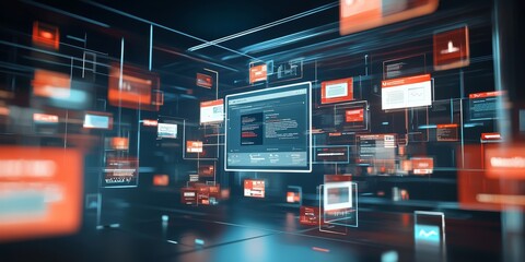 Fototapeta premium Imagine a website where parts of the page move around like puzzle pieces. You're designing a website and you can see it on the screen as you work.