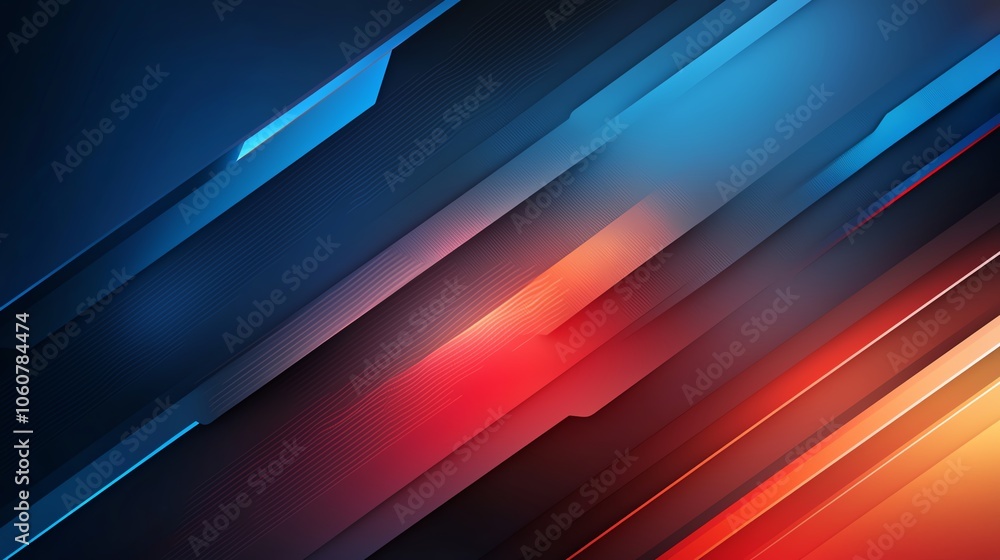 Poster dynamic abstract background featuring vibrant blue and red gradients with sleek lines, perfect for t