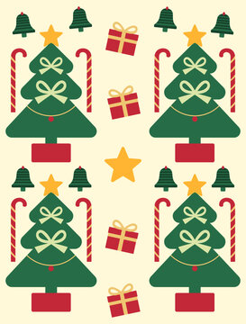 Christmas Pattern Design for Background or Wallpaper