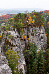 Colorful autumn Landscape in Bohemian Paradise, Czech Republic 