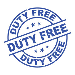 duty free stamp. duty free round sign. label on transparent background